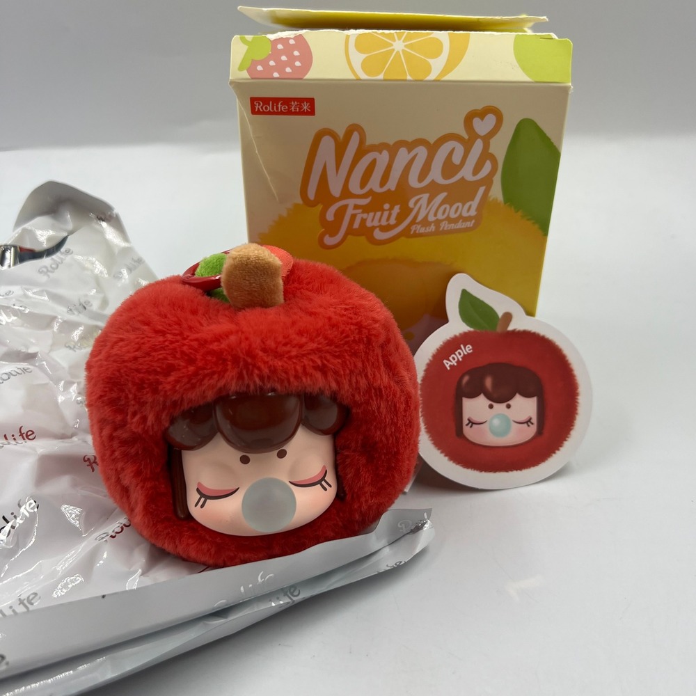 Rolife Nanci Fruit Mood Plush Pendant Apple Blind Box Keychain Toy with Card